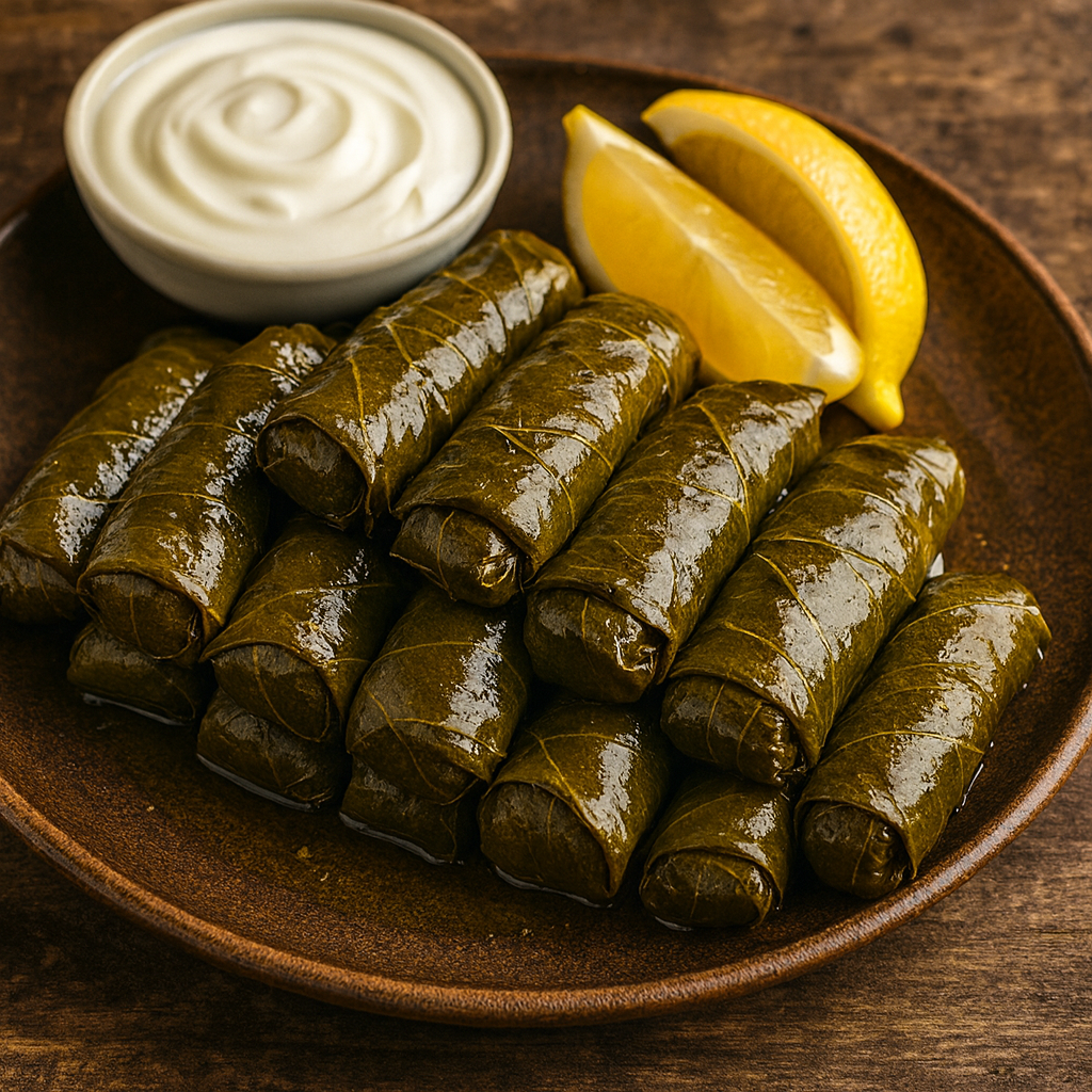 Traditional Georgian dishes featuring dolma